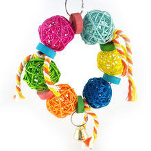 中小型鹦鹉玩具 大藤球 木制玩具 啃咬玩具 铃铛玩具