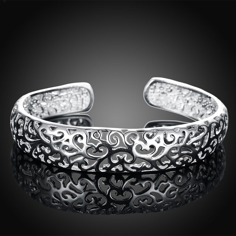 Fashion Flower Cooperized silver Plating Bangle 1 Piece