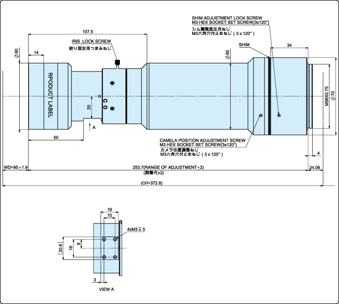 超大视野双侧远心镜头MTL系列 Moritex茉丽特 MTL-3543M58-124