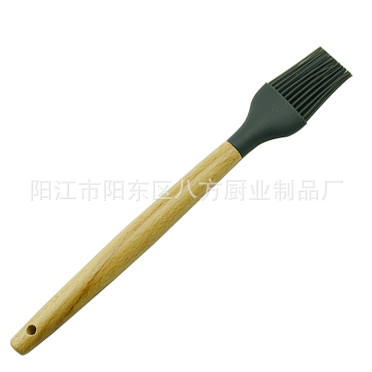 Silicone wooden handle bag nylon silicone brush lint-free brush oil brush barbecue brush household kitchen gadget