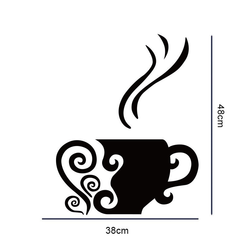 Home DIY Cup 3D Acrylic TV Background Wall Decoration Creative Mirror Sticker_voghion.com