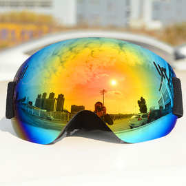 滑雪镜防雾防风沙大球面眼镜男女款登山雪地护目镜/HX03竖槽批发