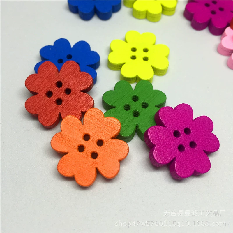 Деревянная цветная пуговица в форме цветка сливы деревянная пуговица для аксессуаров для одежды пуговица аксессуары для рисования 100 шт./