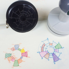 The 12/24-hour Chronodex time pie chart planner stamp requires ink to use.