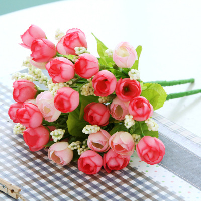 现货批发仿真花假花 春色星星苞玫瑰花束绢花 办公室酒店家居装饰|ms