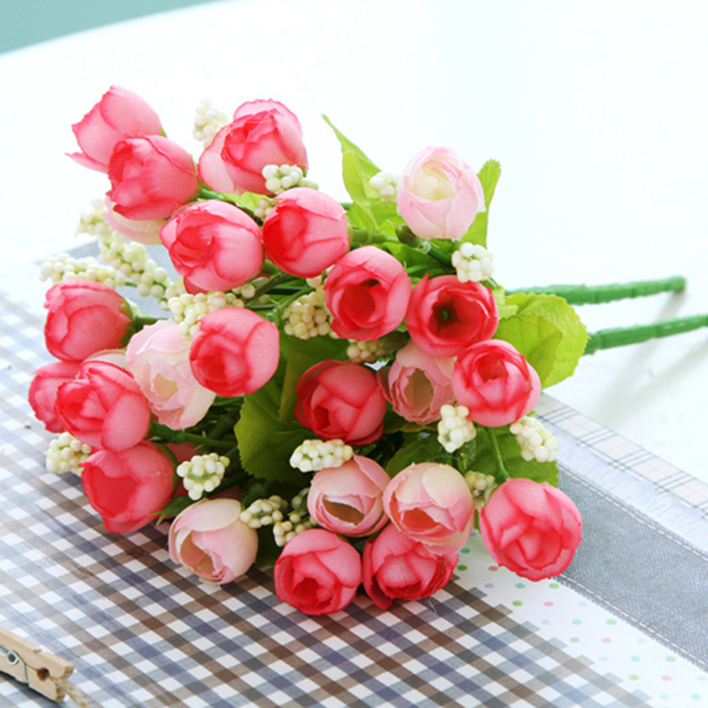现货批发仿真花假花 春色星星苞玫瑰花束绢花 办公室酒店家居装饰|ms