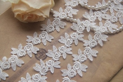 日版 手工服装辅料 蕾丝 水溶丝线刺绣 宫延玫瑰 宽2.5cm