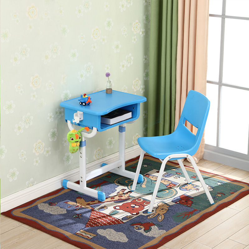 学生课桌椅单人可升降培训班写字桌辅导班儿童学习书桌椅厂家批发