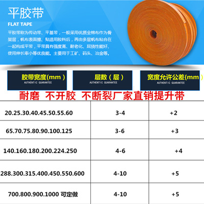 supply plane yellow Transmission Lifting belt Hemming 125mm8 canvas Lifting belt Multiple Specifications Conveyor belt