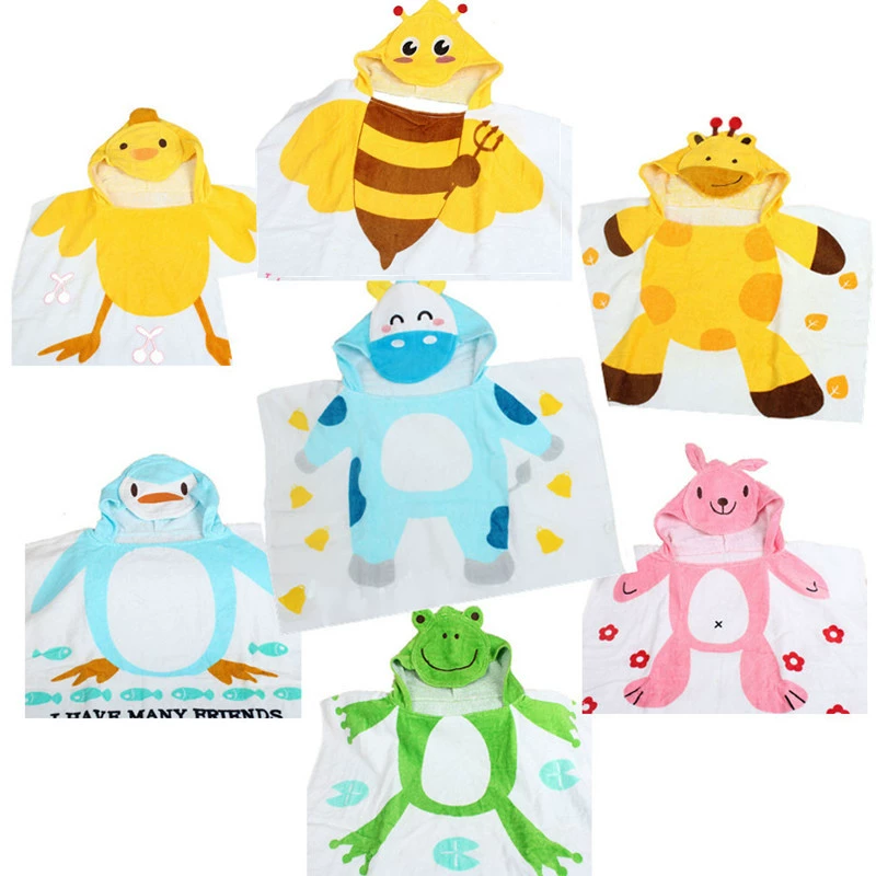 Мультфильм дети банное полотенце плащ полотенце материал ХЛОПОК Халат детское носимое банное полотенце Пляжная накидка купальный костюм оптом