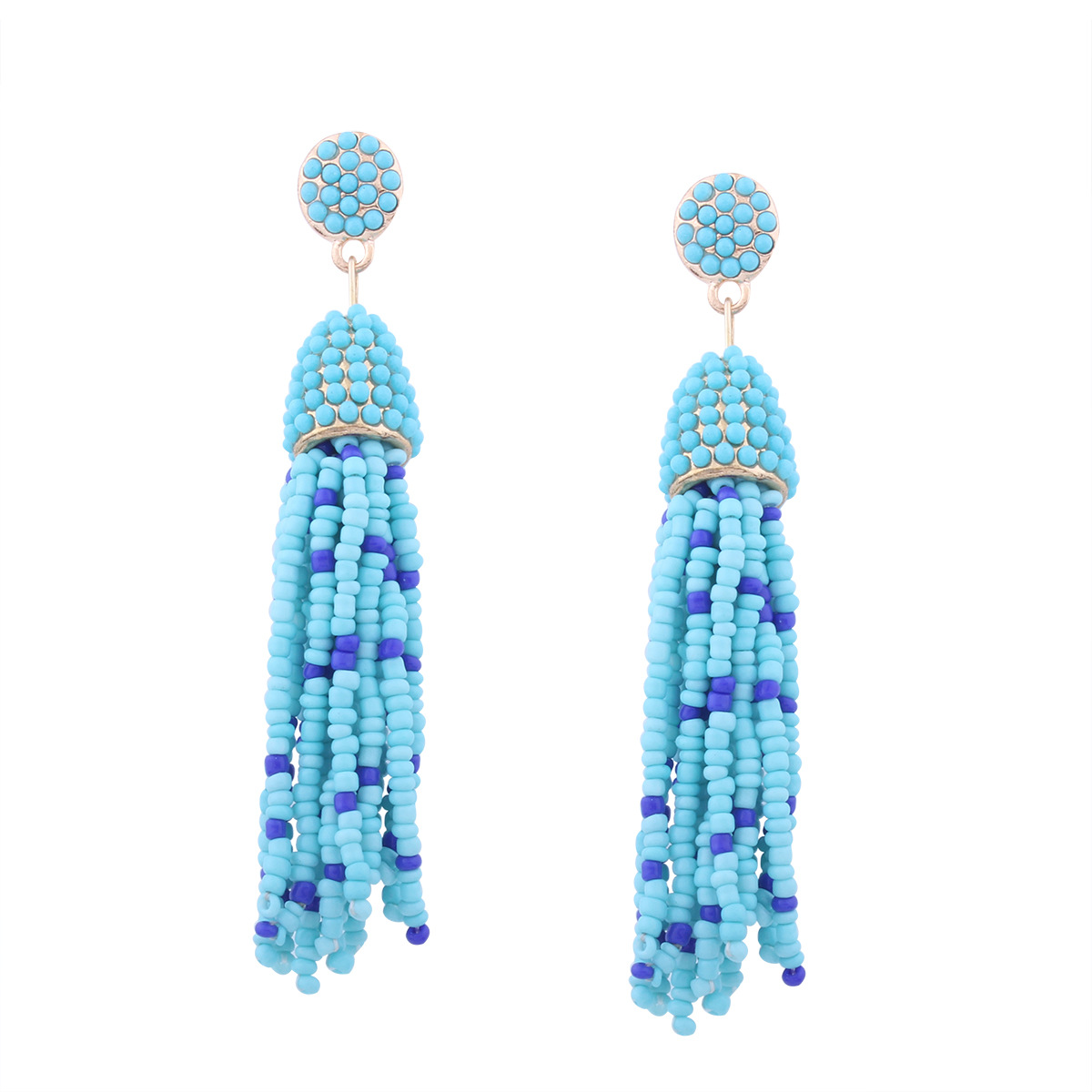 folk-custom alloy manual earring (Agate green)NHNMD3831-Agate green