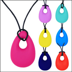 Silicone Necklace Angel Tears Style Pendant for Mom to Wear, Baby Teething Chewable Pendant, Baby Essentials, Comes with PE Bag