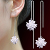 Silver earrings, fashionable accessory, Korean style, wholesale