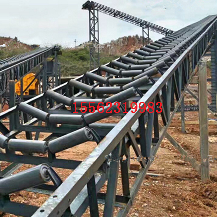 高品质人字形花纹带移动式输送带 矿用皮带滚筒式输送机