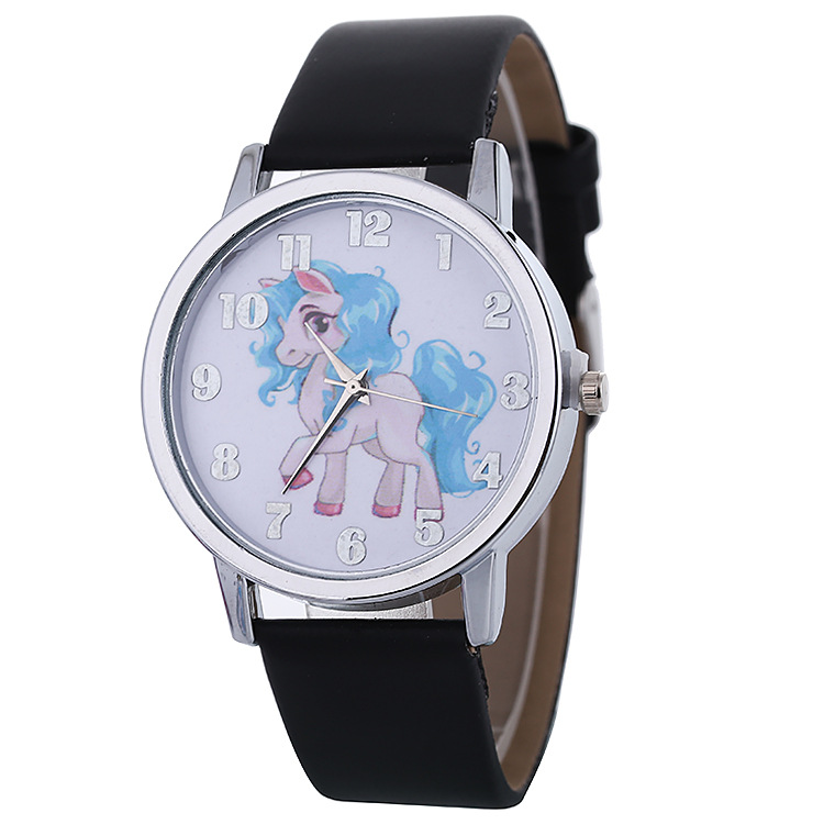 New Creative White Horse Pattern Belt Watch Simple Student Bracelet Watch Ladies Watch Fashion Watch