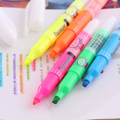 Korean cute stationery rabbit fluorescent pens children's gift marking pens colorful highlighters study supplies wholesale