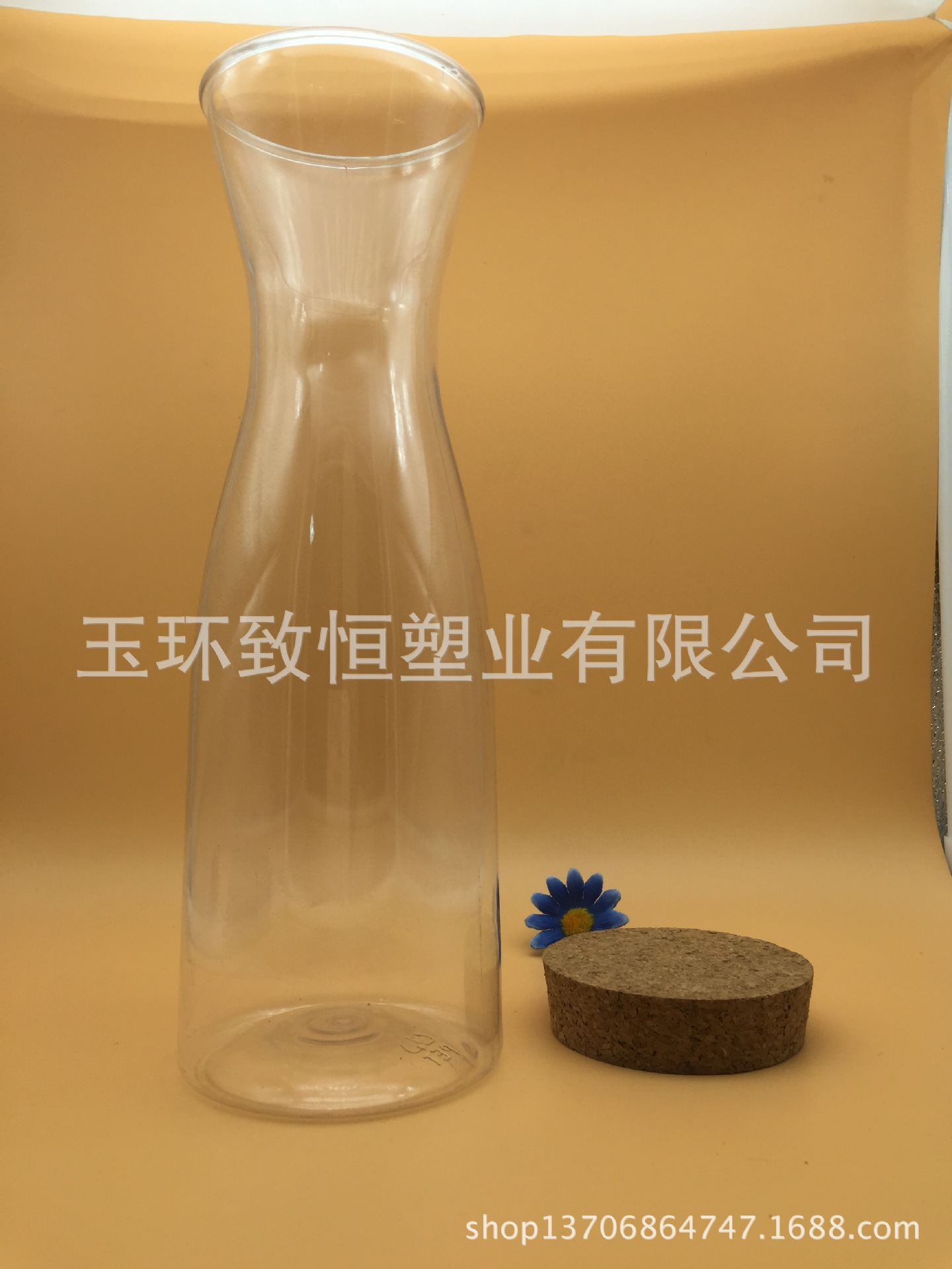 厂家定制生产木塞塑料瓶大口软木塞瓶PET红酒分酒器1000ml