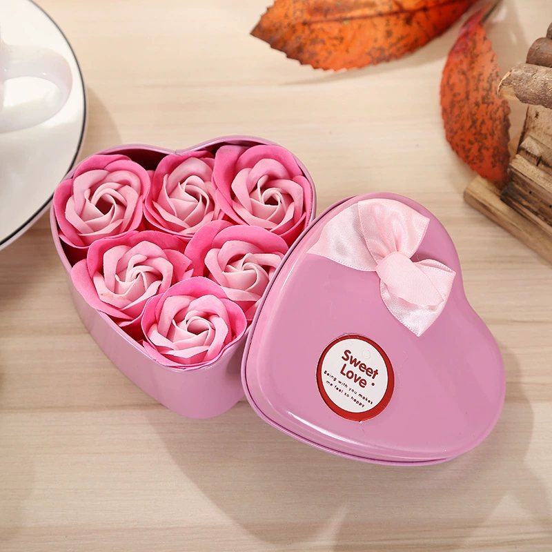 Soap, creative wedding flowers, tin box contains rose, creative gift, custom-made