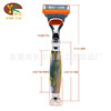 Scraping knife (excluding blade) Men's manual shaver imitation of stable wood pearl light color blue resin hut