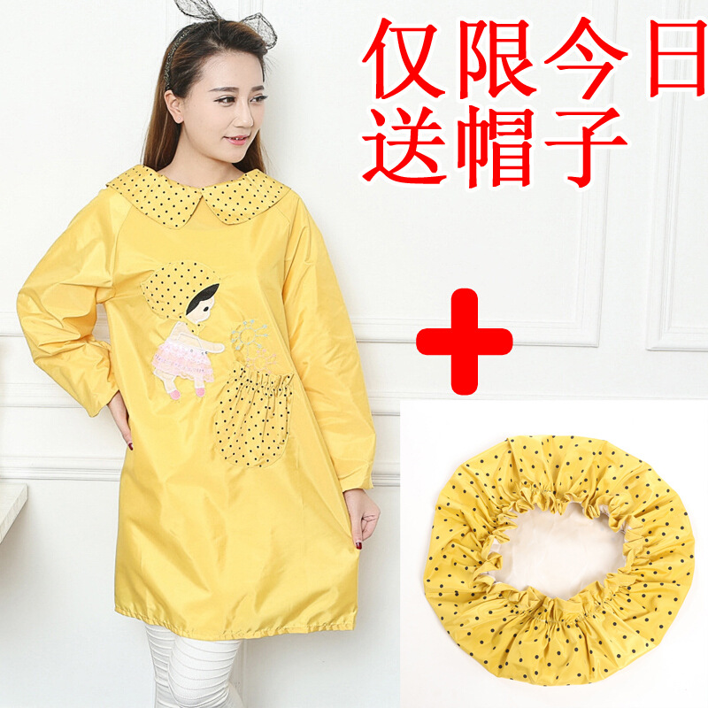 Estilo coreano de moda a prueba de aceite a prueba de agua de manga larga delantal pintura anti-vestirse monos de cocina mono adulto lindo