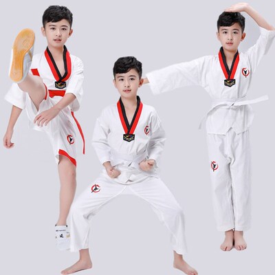 new pattern children Taekwondo Costume Primary and secondary school students Taekwondo Short and long payment stage A martial art Practice Training clothes
