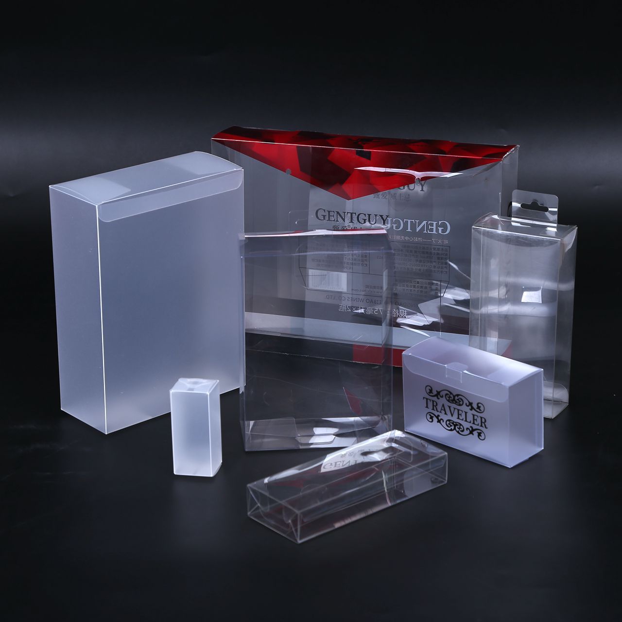 厂家直销PVC包装盒 PVC塑料盒 PP磨砂折盒 PET透明胶盒护目眼镜盒