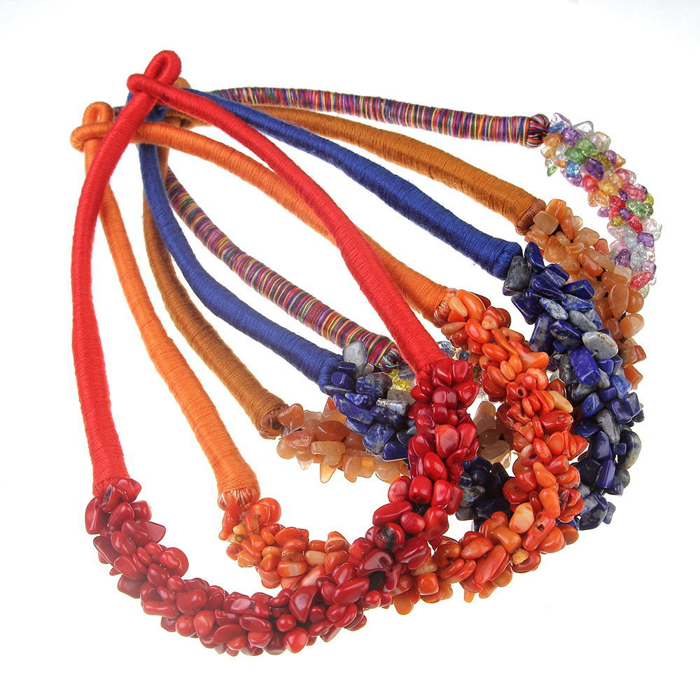 Ethnic Style Flower Gem Womenu0027S Necklace 1 Piece