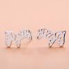 Small universal fashionable earrings, silver 925 sample, Korean style, simple and elegant design