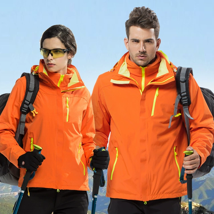 Мужская и женская уличная спортивная одежда «Три в одном», осенне-зимняя съемная теплая рабочая одежда из двух частей, костюм для альпинизма на лыжах