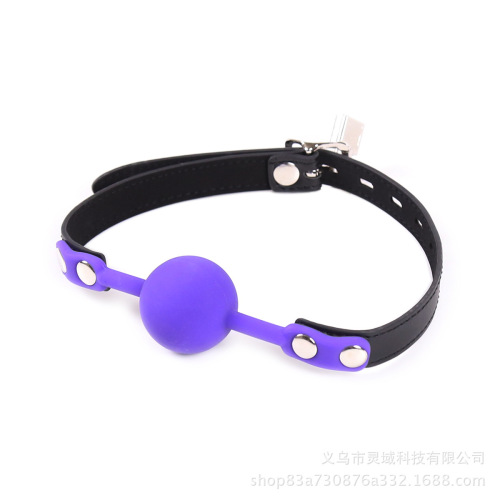 Factory direct supply of erotic flirting toys silicone mouth ball restraint leather mouth shackles adult mouth plug alternative soft ball mouth ball