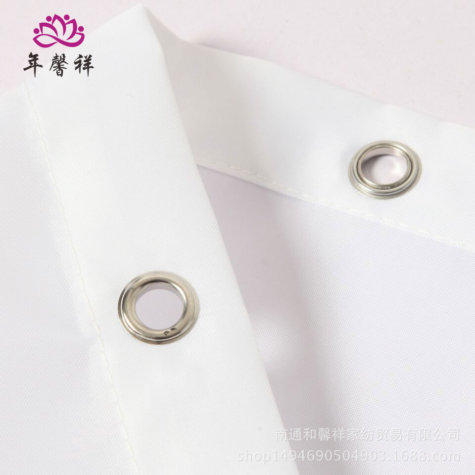 Cortina de ducha de fábrica Cortina de ducha de poliéster blanco puro liso transfronterizo cortina de baño impermeable opaca cortina colgante Cortina de ducha de hotel transfronteriza