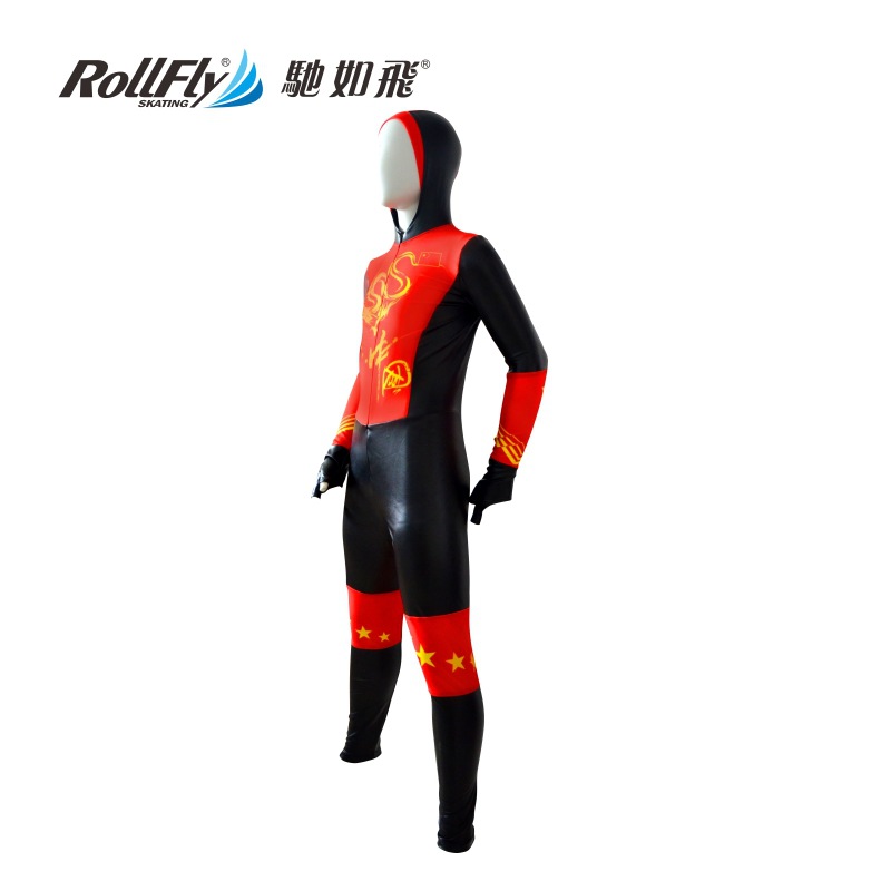 新款秋冬保暖加绒弹力加pu紧身连体速滑服大道服滑冰服定制|ms