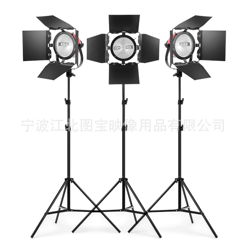 800W红头灯 柔光灯采访灯摄像灯 三灯套装  红头灯 送灯泡