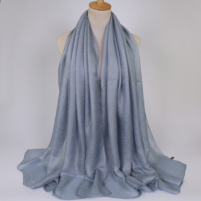 #1烟灰 (2) -棉麻围巾批发 披肩头巾多用途