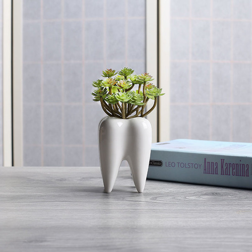 Cross-border gardening creative succulent ceramic small flower pots household groceries white mini artificial flowers small plant flower pots without holes