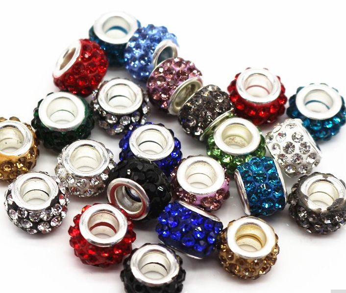 Retro Solid Color Soft Clay Inlay Rhinestones Jewelry Accessories display picture 3