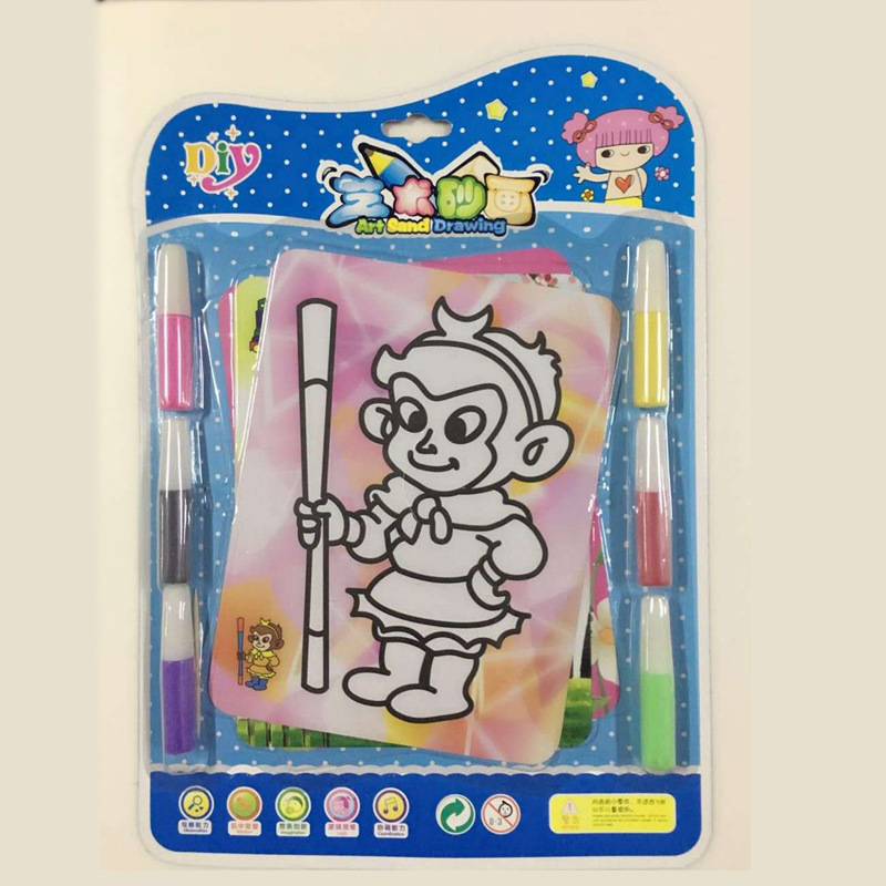 new pattern Art Sand painting 3 Children&#39;s Hand DIY A literary creation 6 color bottle sand Powder painting Snowflake mud series