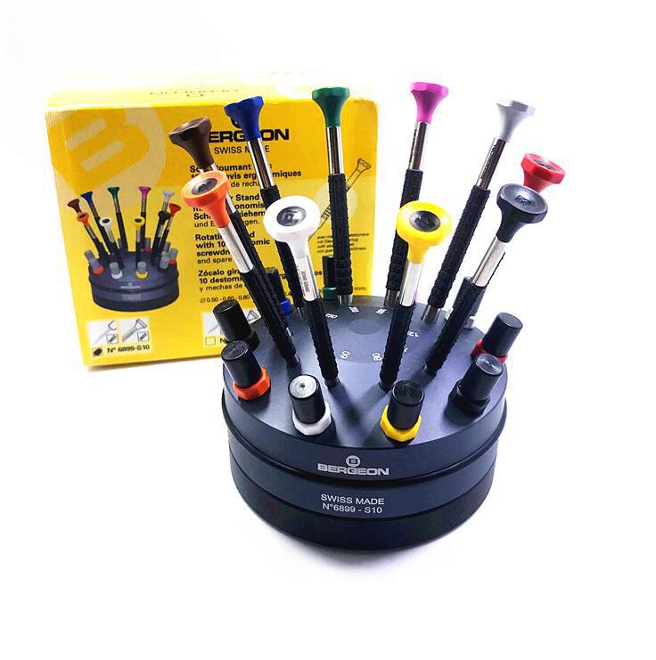 修表工具 bergeon 6899-S10 旋转底座螺丝批套装 螺丝刀