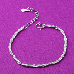 Retro popular women's silver anklets clothing silver jewelry gifts simple small linen rope bracelets hot selling manufacturers wholesale