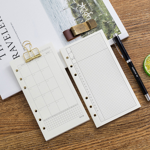 6-hole loose-leaf inner core A6 handbook replacement core grid diary plan dot matrix TODO multiple choices inner page book