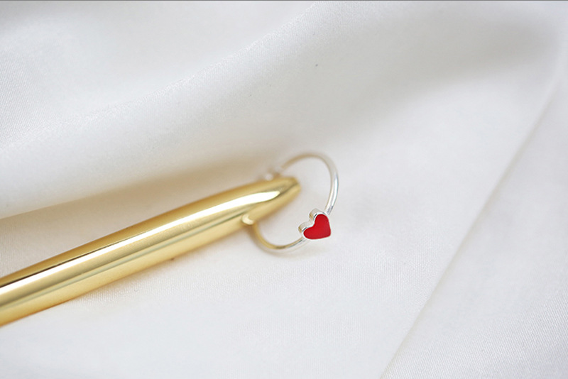 2g Weight Open Rings Classification Adjustable Ring Size 1 Piece Quantity Daily, Date Occasion 925 Sterling Silver Material Heart Shape Pattern All Seasons Season Women's Gender Simple Style, IG Style Style 925 Sterling Silver Heart Shape Open Rings 925 Sterling Silver Rings 6