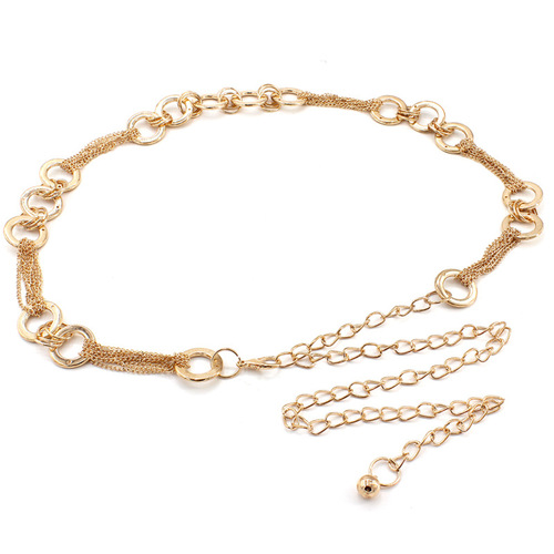 Korean style fashion versatile gold thin belt women's accessories dress women's metal ring decorative waist chain drop shipping