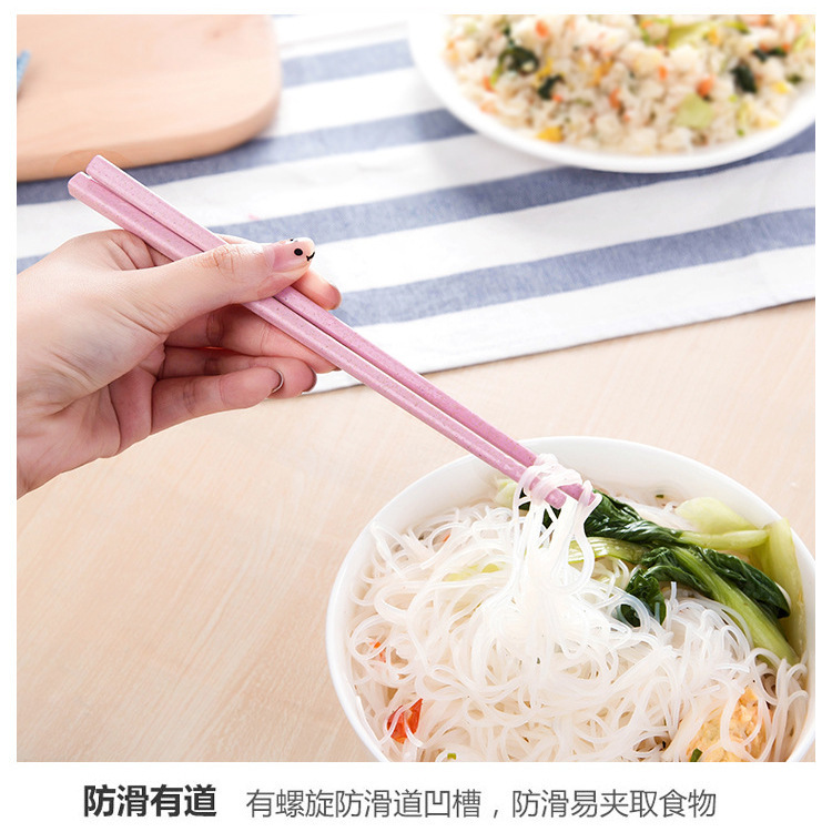 学习筷指环套的宝宝学习筷子 小麦秸秆筷子可降解便携餐具
