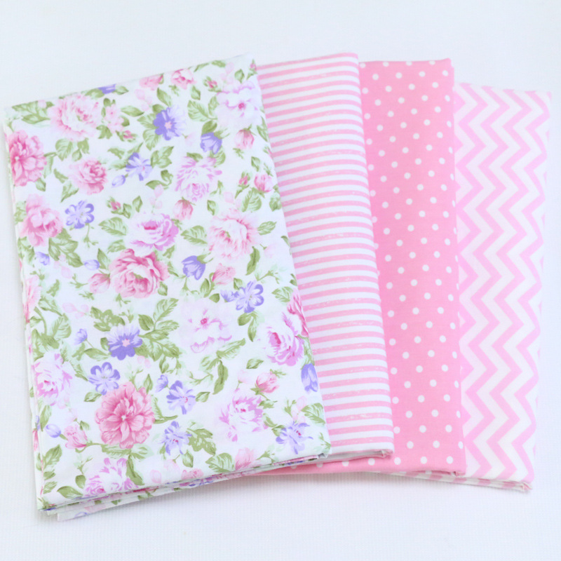 全棉印花布料批发 韩版玫瑰花型 条纹点点AB版斜纹布 纯棉被套布