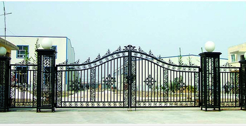 厂家供应庭院铁艺防护门 小区雕花镂空铁艺大门 别墅庭院铁艺大门-阿里巴巴