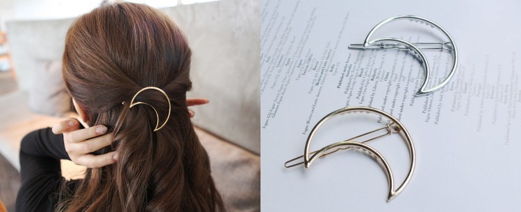 20g Weight Hair Clip Hair Accessories Type 1 Piece Quantity Daily Occasion Alloy Material Moon Pattern Women'S Gender Plating Design Simple Style Style Simple Style Moon Alloy Plating Hair Clip 1 Piece 2