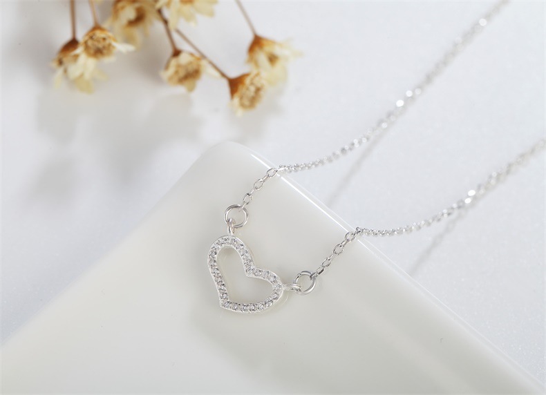 Pendant Necklace Classification 925 sterling silver Chain Material 1 Piece 925 Sterling Silver Heart Shape 925 Sterling Silver Cable Chain Pendant Necklace
