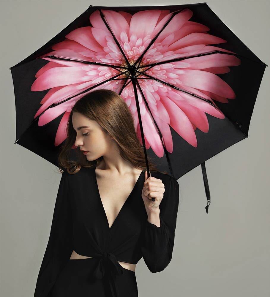 BananaUmbrella Colored glaze Black umbrella Sunshade Parasol Umbrella