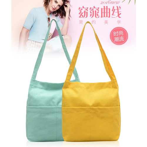 2019 New Canvas Bag Women's Single Shoulder Casual Bag Shopping Bag Personal Canvas Bag Factory Direct Sale