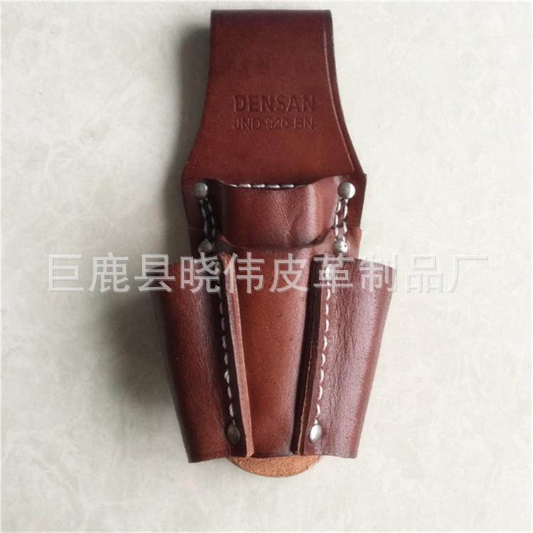 牛皮电工钳套四联牛皮工具腰包牛皮多功能牛皮工具包工厂直供